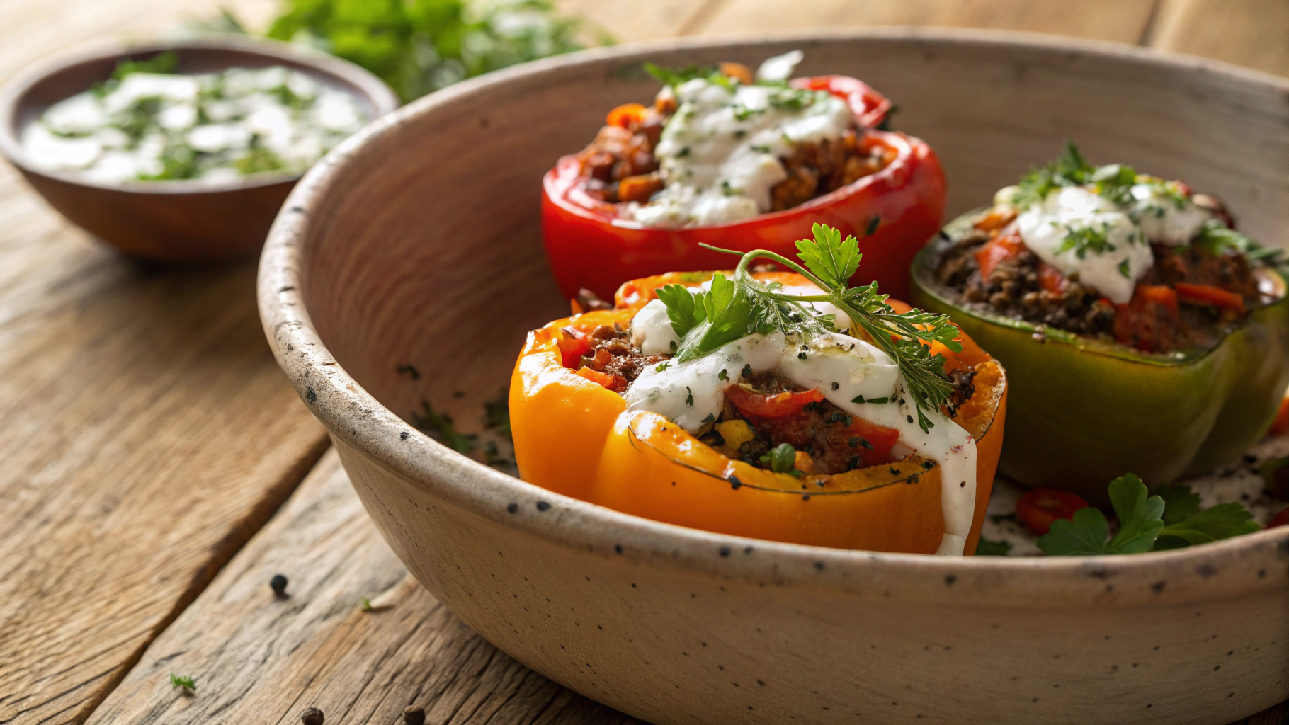 Low-FODMAP Turkey and Zucchini Stuffed Peppers with Scallions and Cumin