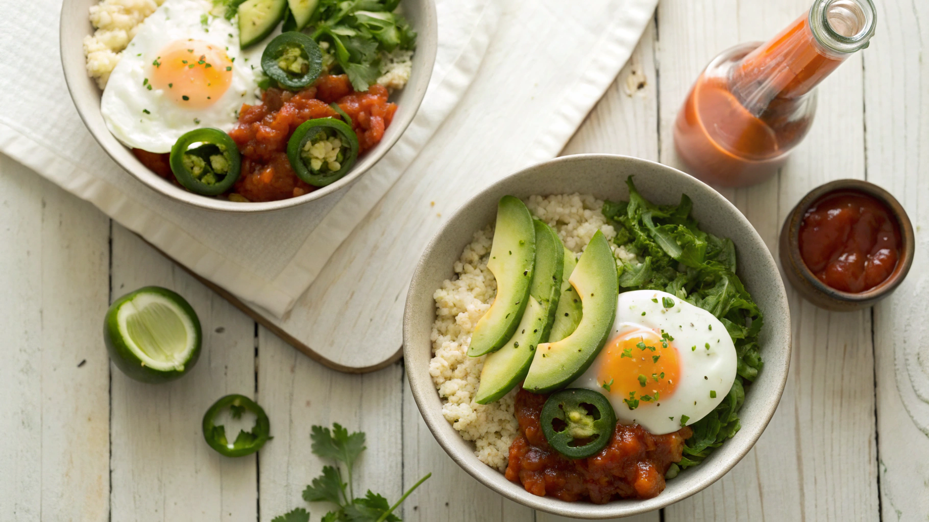 Keto Mexican Poached Egg Breakfast Bowls