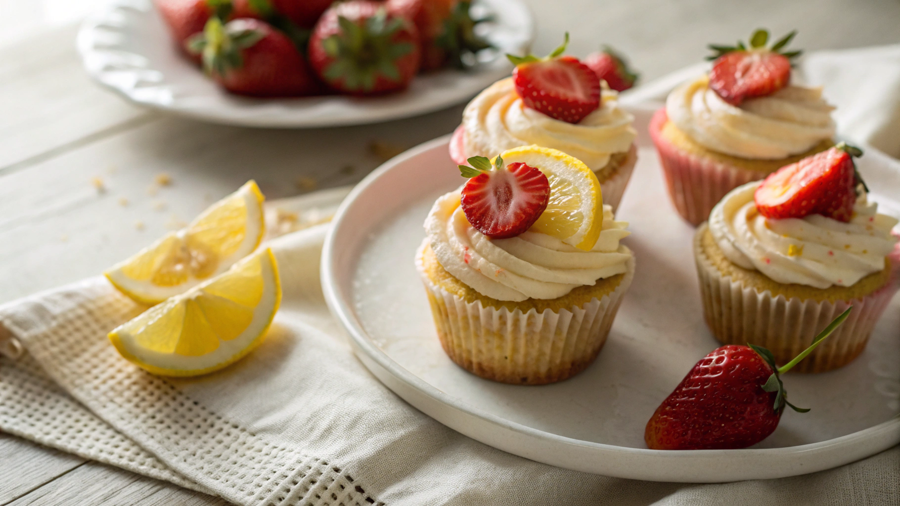 Mother’s Day Tea Party Keto Strawberry Lemon Cupcakes