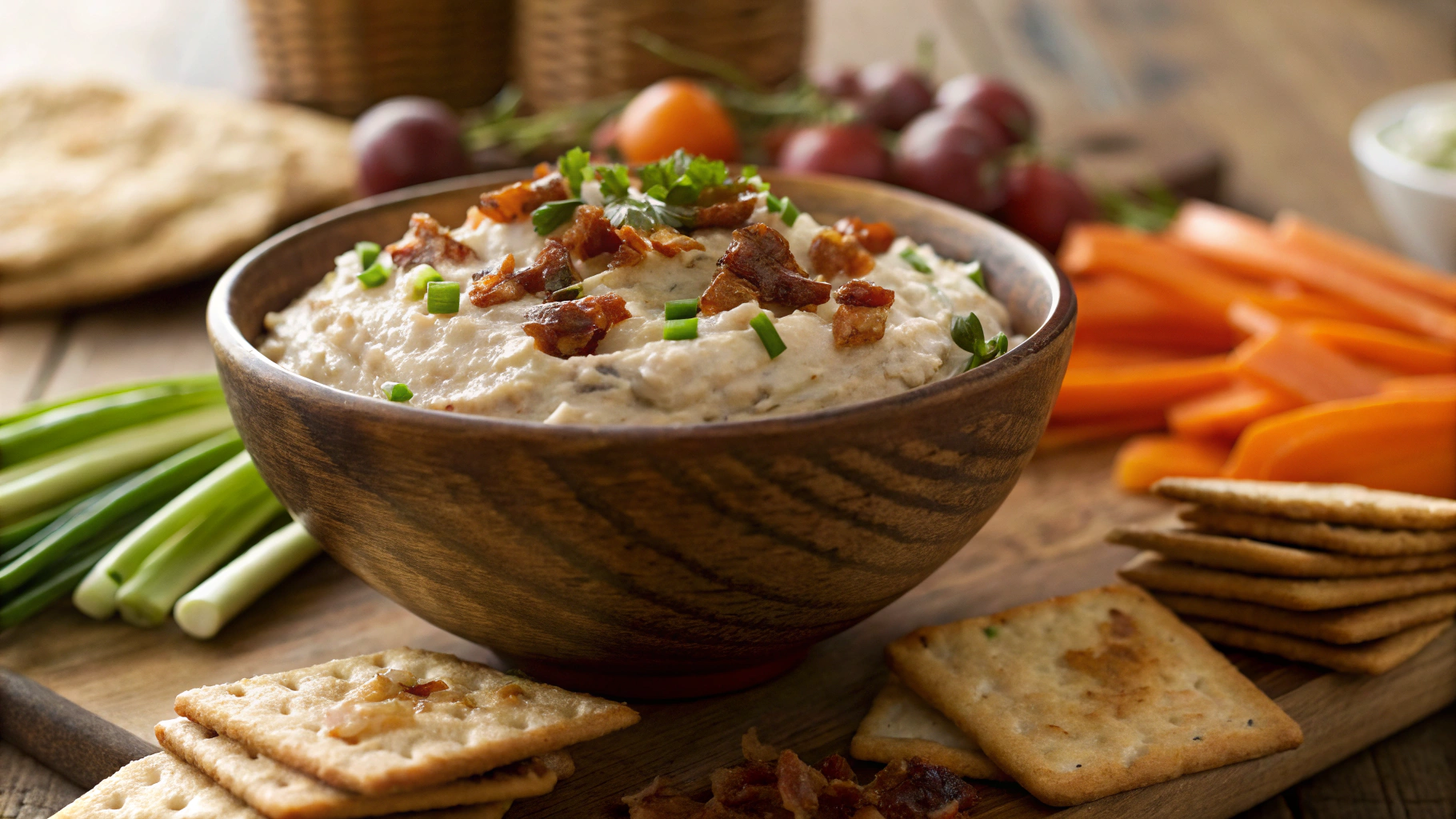 New Year's Keto Caramelized Onion and Bacon Dip