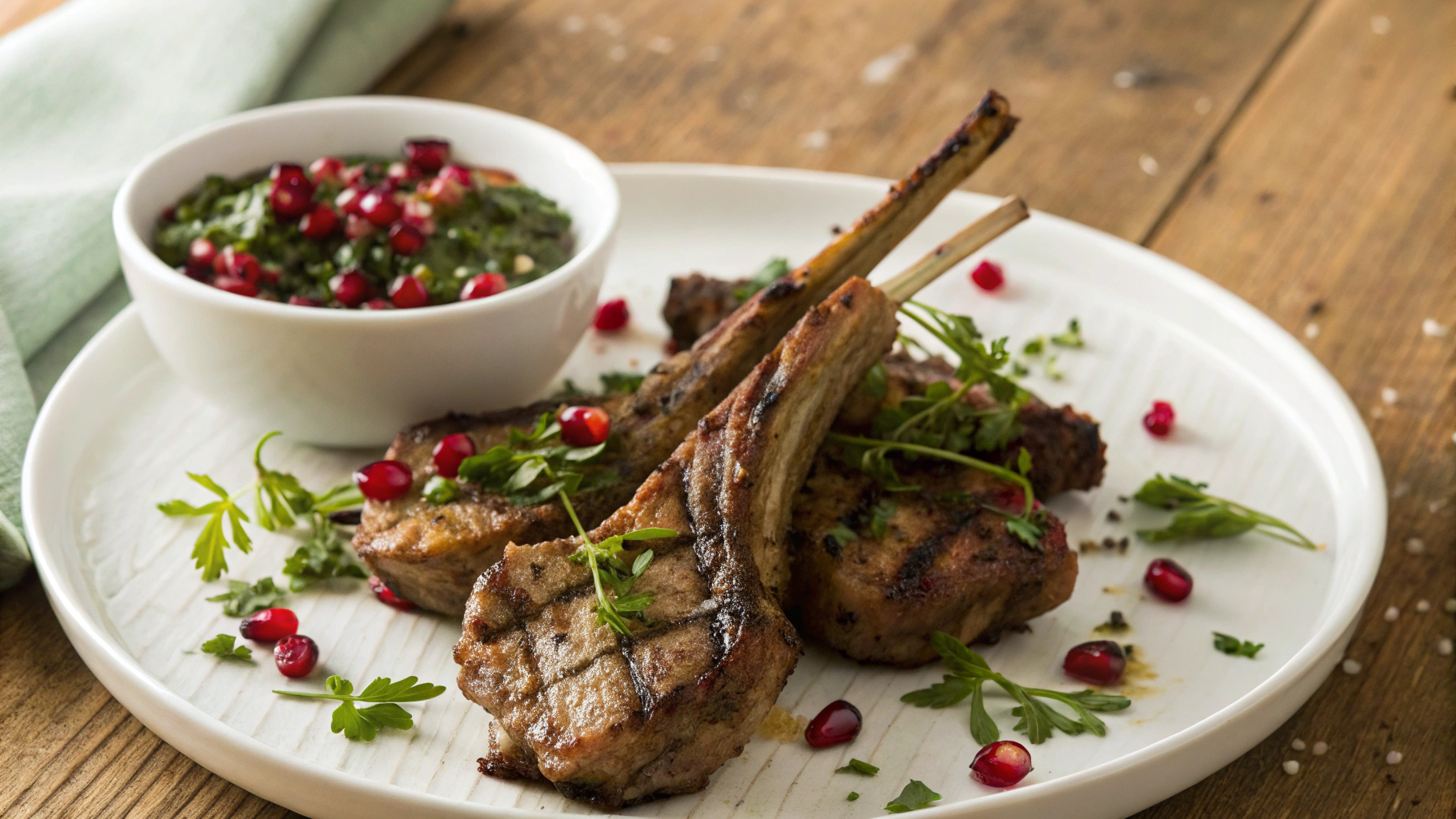 New Year's Keto Grilled Lamb Chops with Herb Salsa