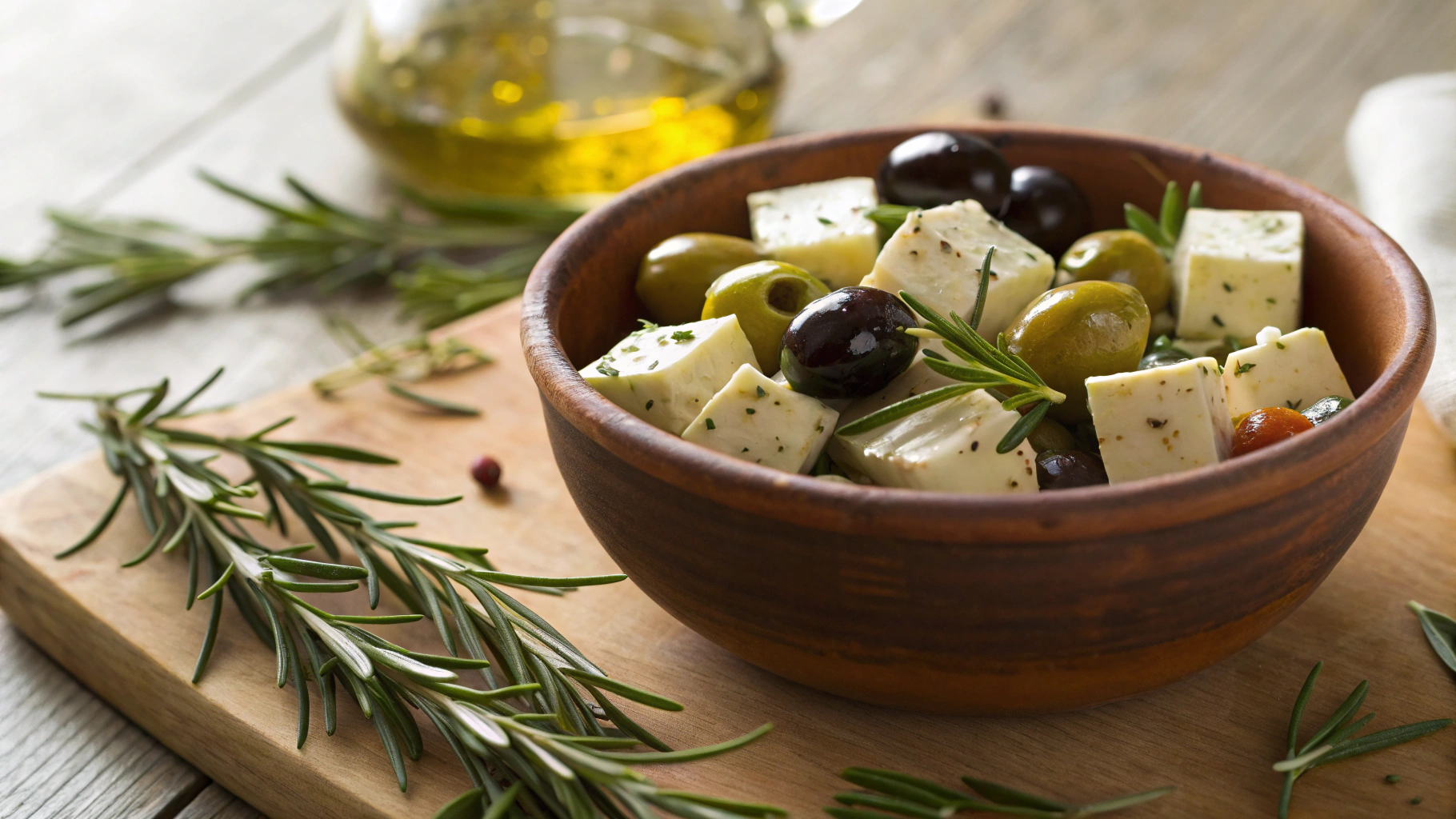 New Year’s Keto Marinated Cheese and Olives Appetizer