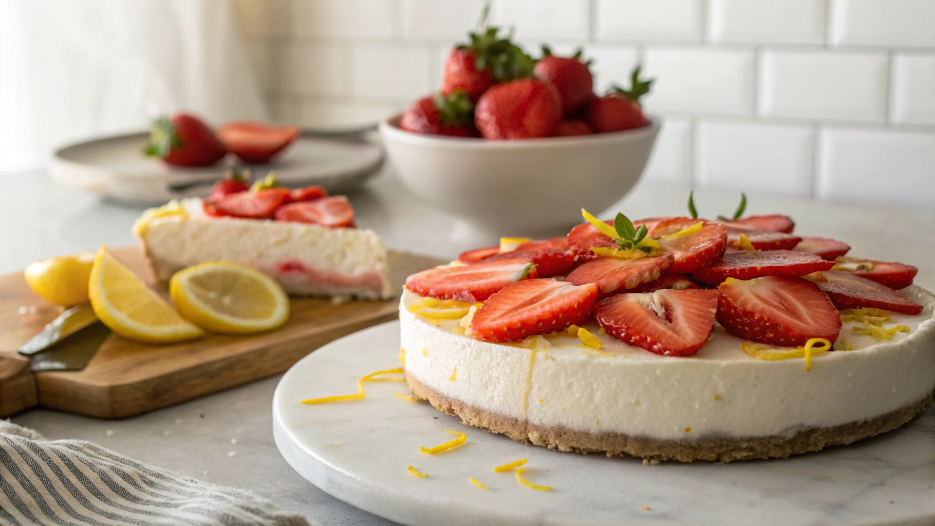 No-Bake Vegan Low Carb Lemon Cheesecake
