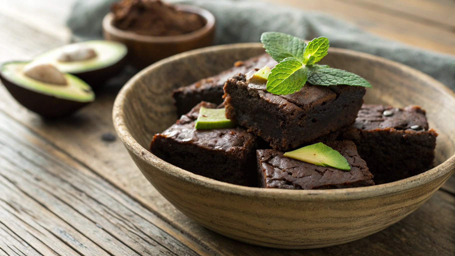 One-Bowl Mini Keto Avocado Brownies