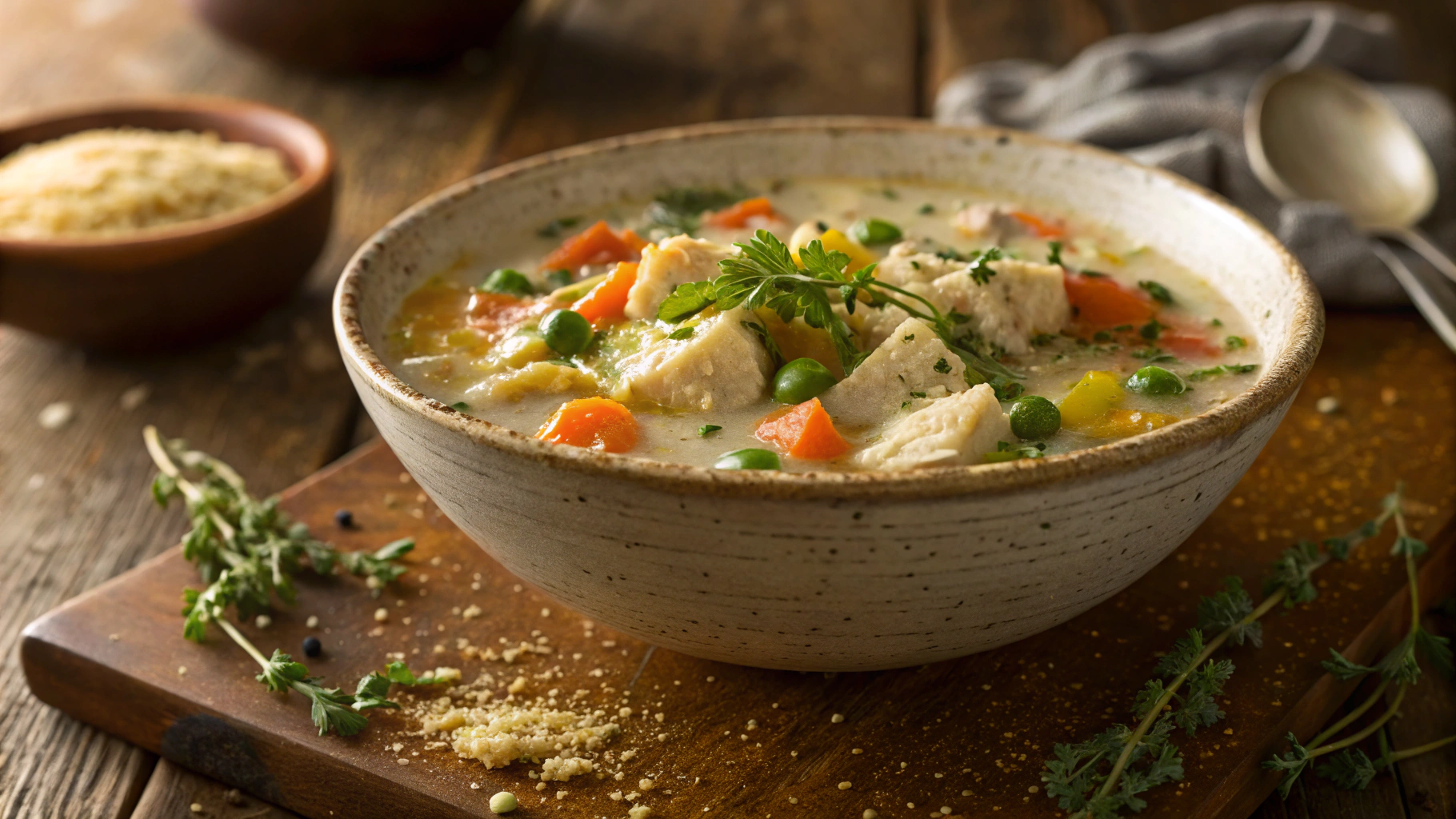 Paleo Low Carb Chicken Pot Pie Soup