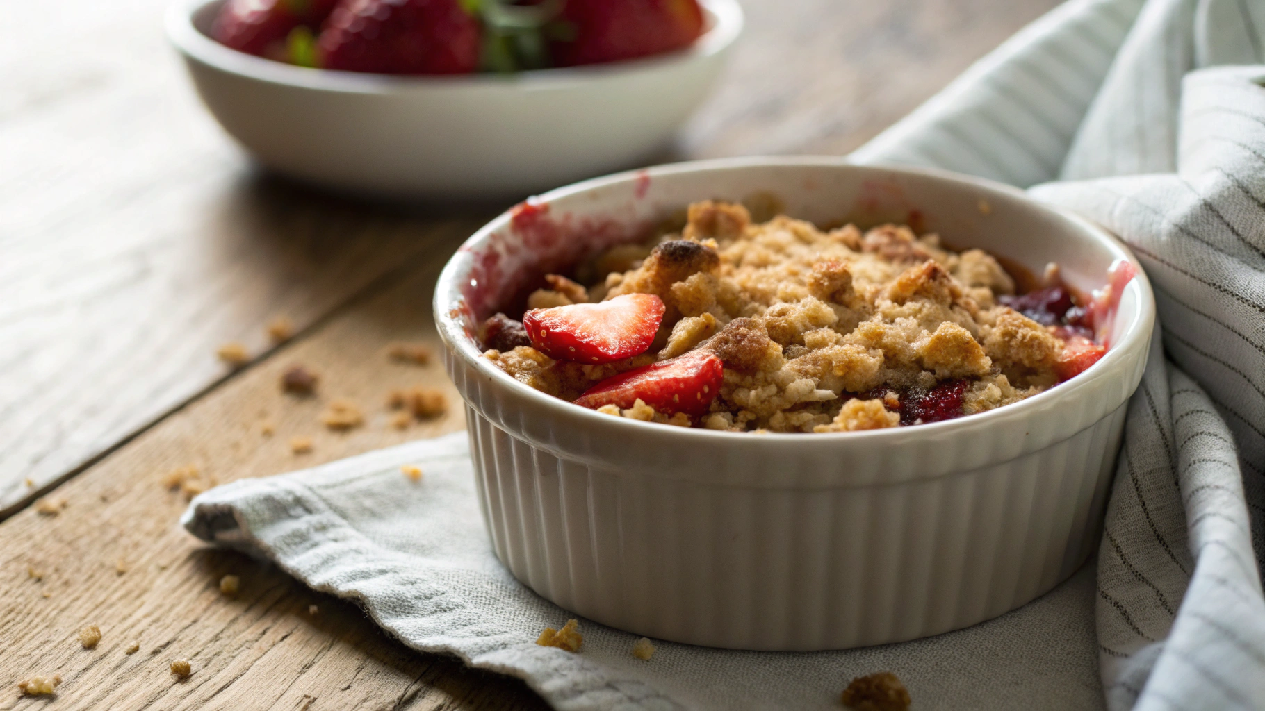 Paleo Low Carb Strawberry Crumble