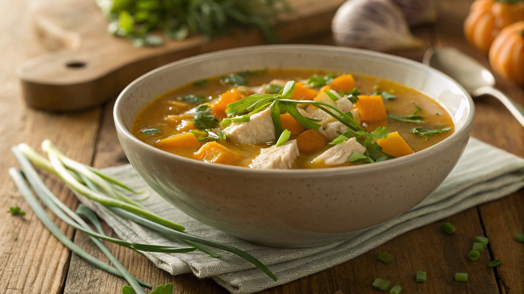 Slow Cooker Turkey and Butternut Squash Keto Soup