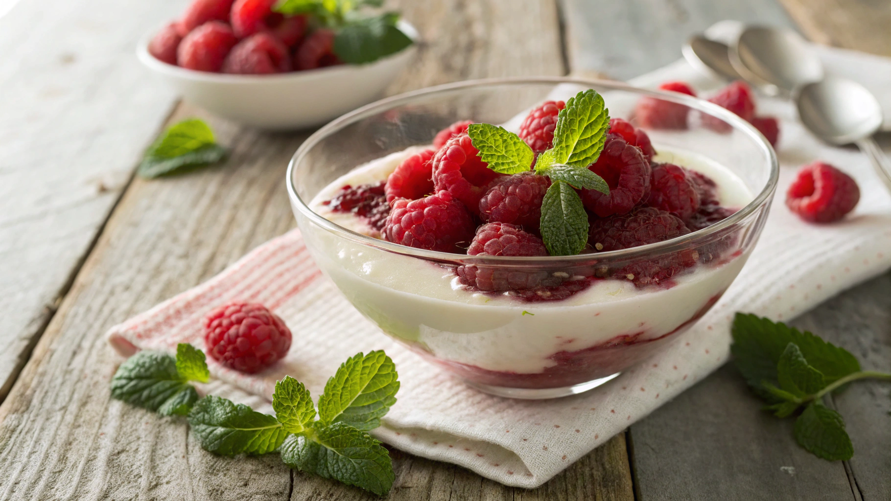 Sweetener-Free Keto Coconut and Raspberry Panna Cotta