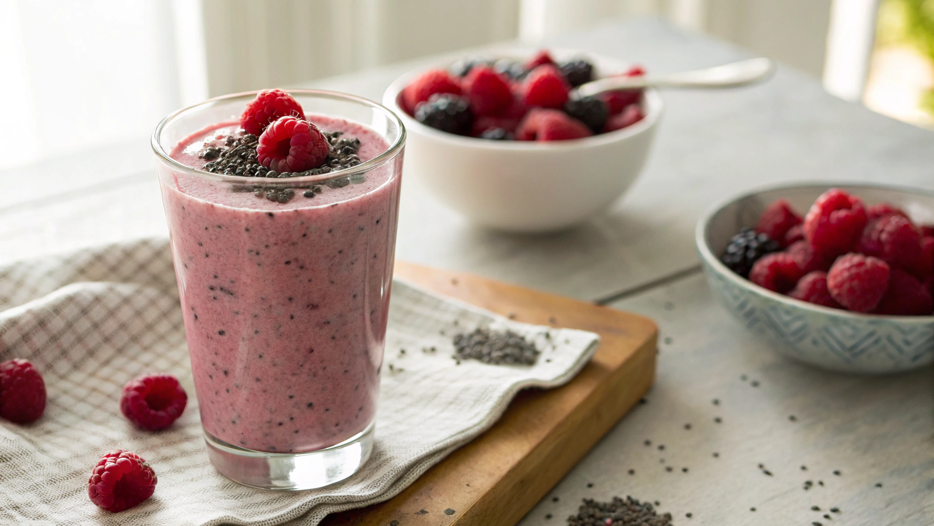 Low Carb Tart Double Berry Smoothie