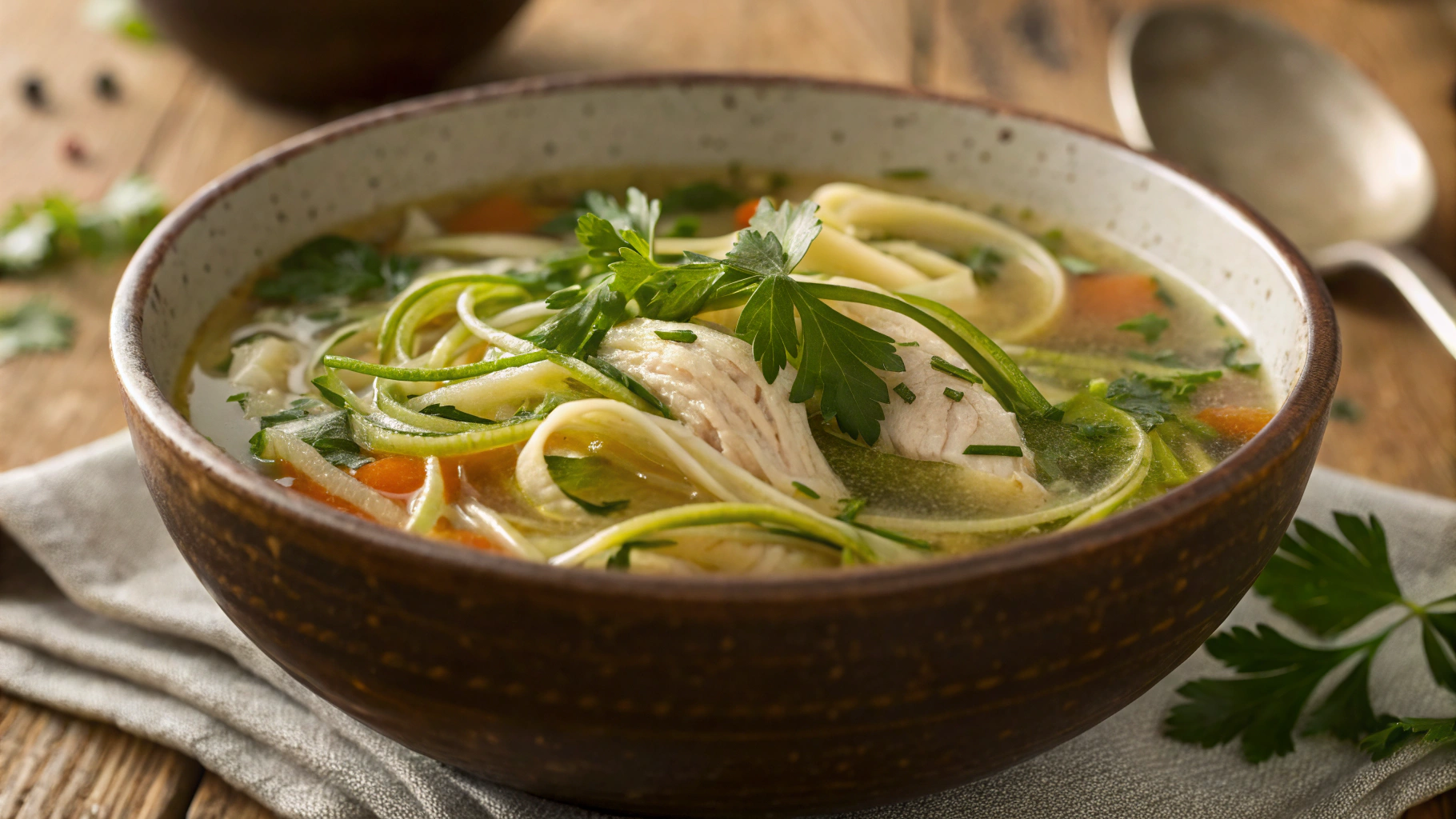 The Best Keto Chicken Zoodle Soup