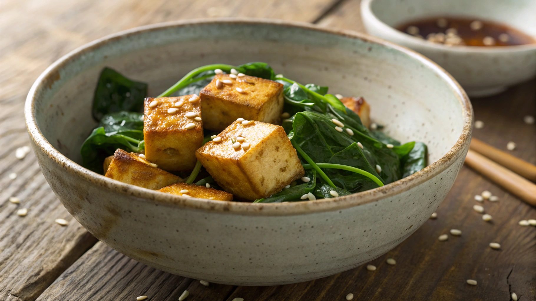 Keto Tofu and Spinach Stir Fry