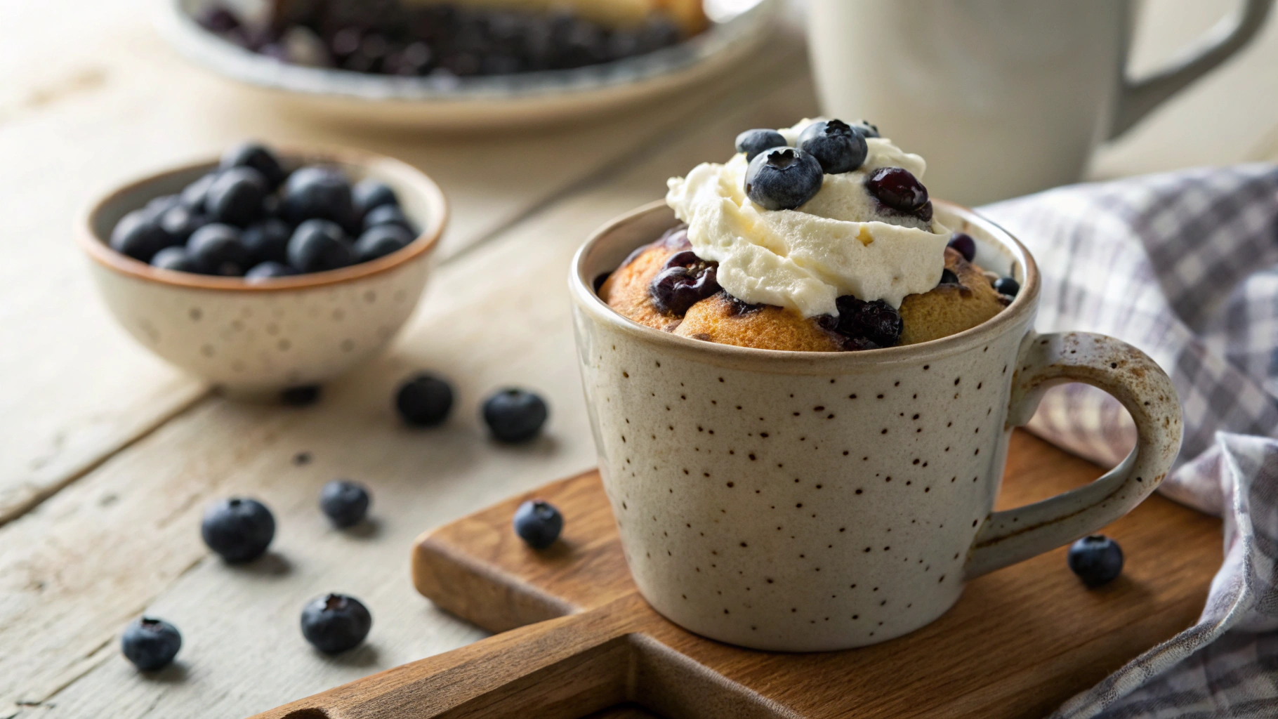 Ultimate Keto Blueberry Sponge Cake In A Mug