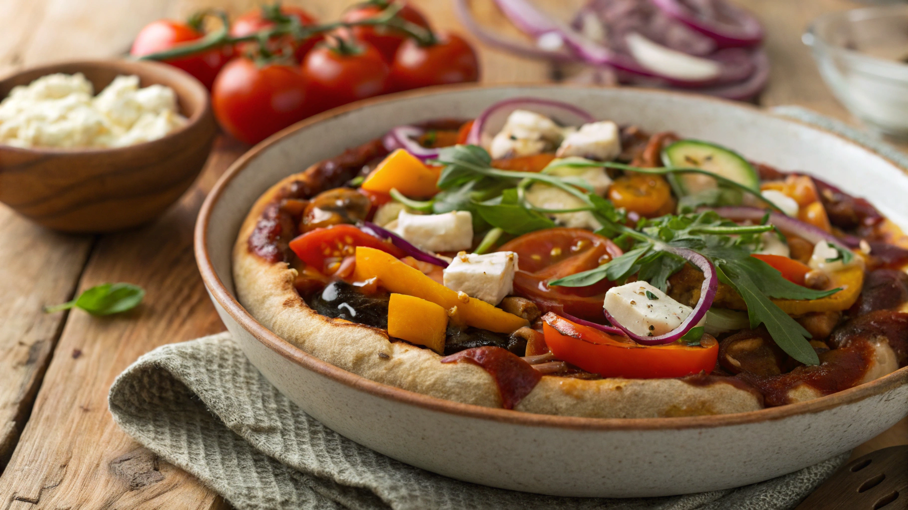 Vegan Barbeque Mushroom Keto Pizza Bowl