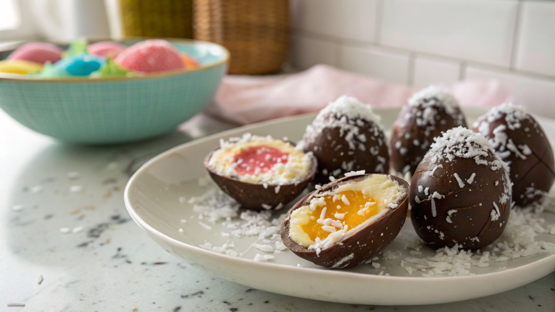 Vegan Keto Coconut Cream Easter Eggs
