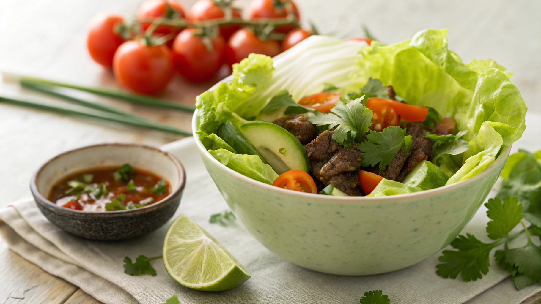 Keto Vietnamese Beef and Onion Lettuce Wraps