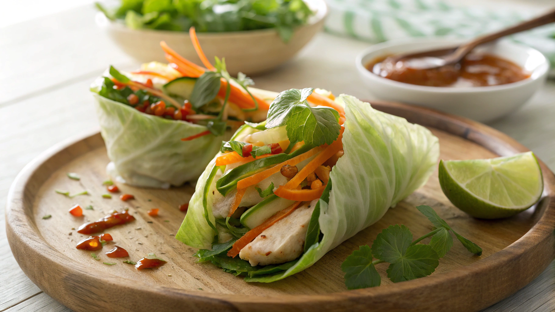 Low Carb Vietnamese Chicken Wraps