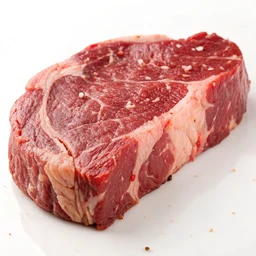 Beef steak, tenderloin or filet mignon, visible fat eaten
