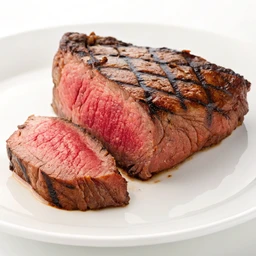 Beef steak, sirloin, visible fat eaten