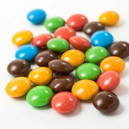 Candy coated chocolate pieces, sugar free