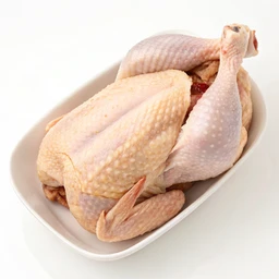 Chicken, unknown if light or dark meat, skin removed before eating